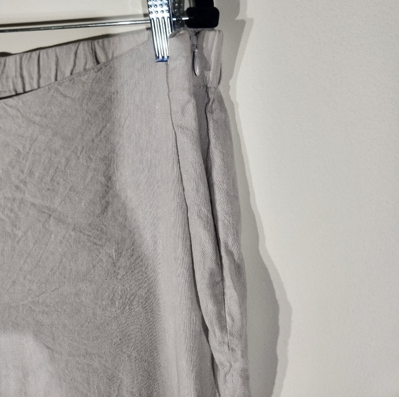 J Jill Linen Blend Crop Pants Womens Large Gray Lightweight Stretch - Picture 3 of 10